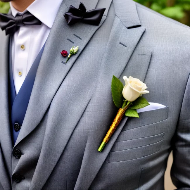 boutonniere rosas brancas verde