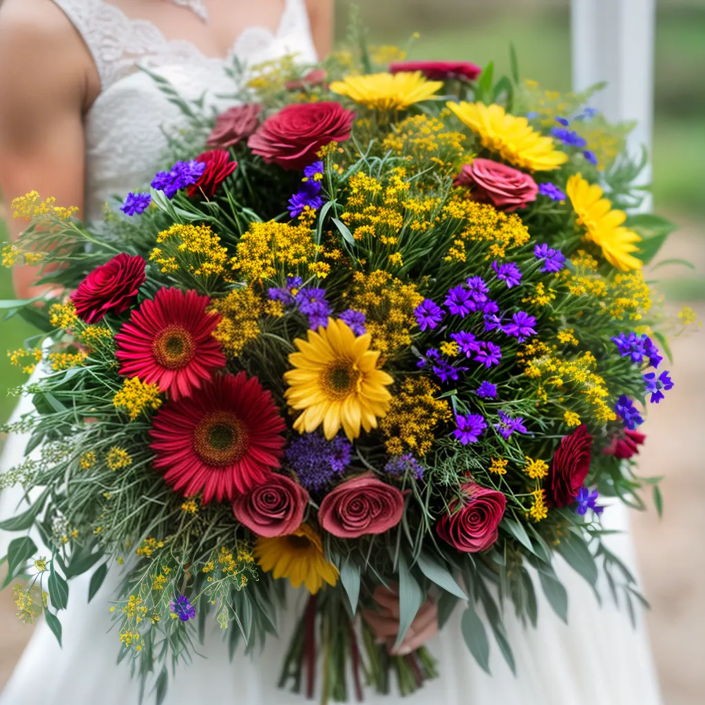 buque rustico flores selvagens laco renda