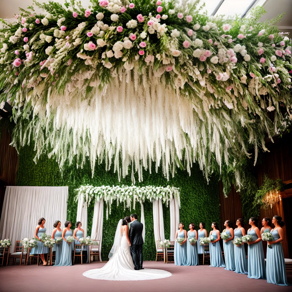 casamento aereo flores romantico