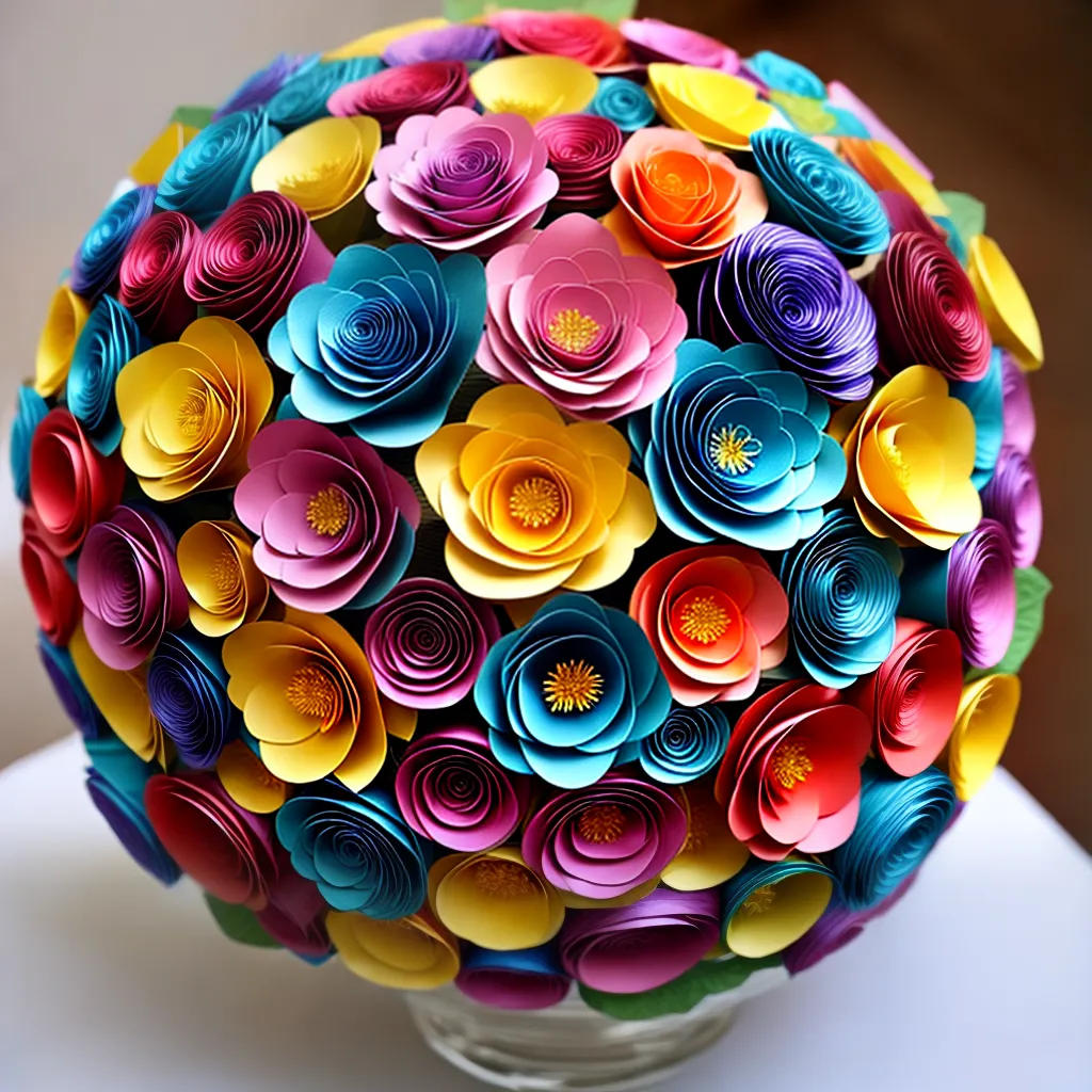 buque flores papel casamento unico