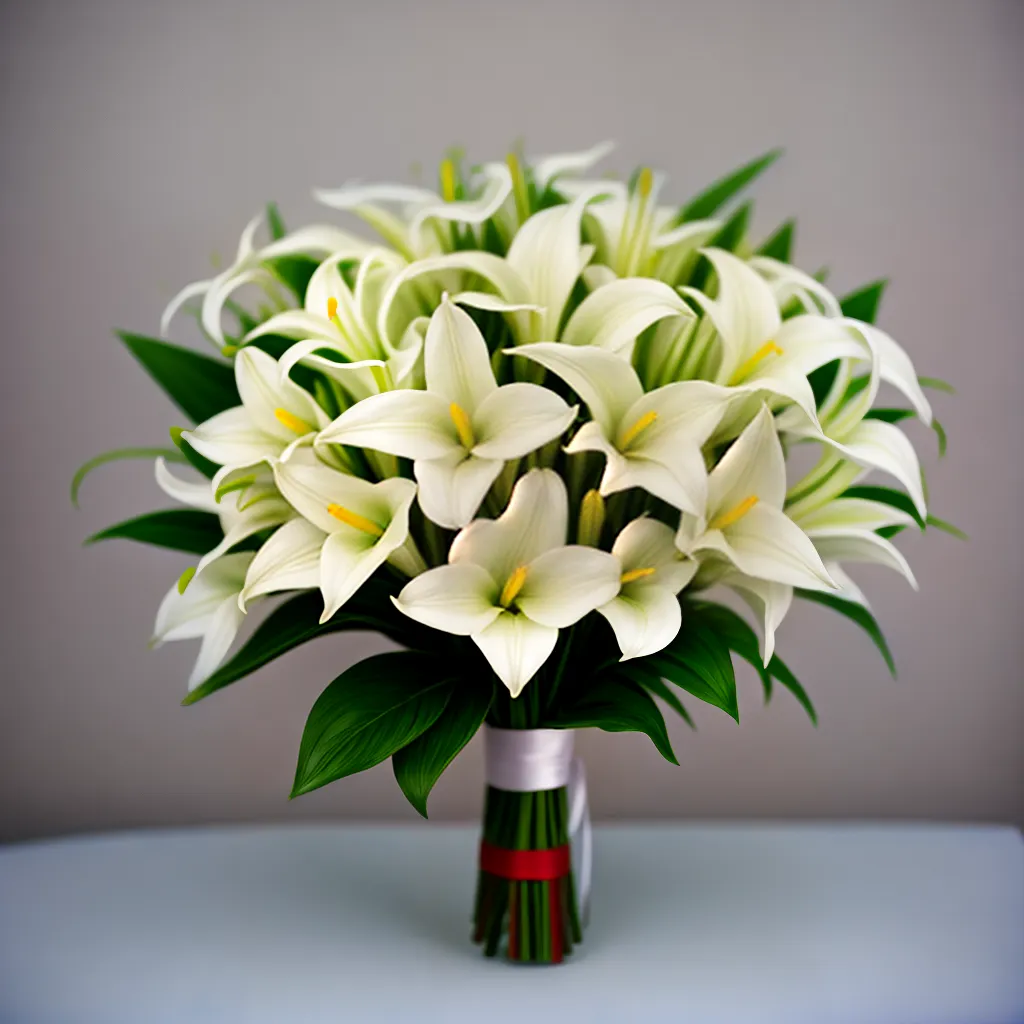 buque casamento lirios baby breath
