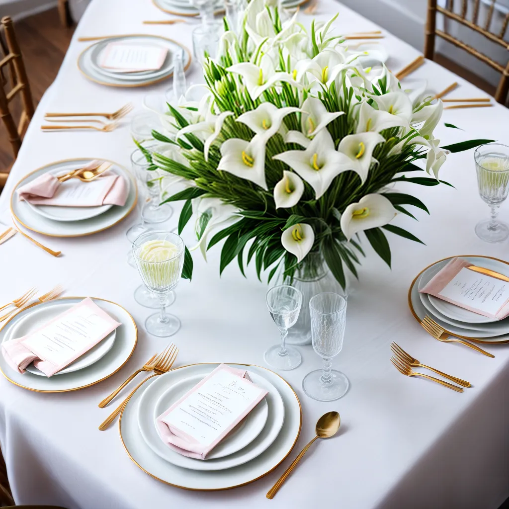 flores minimalistas casamento mesa lirios