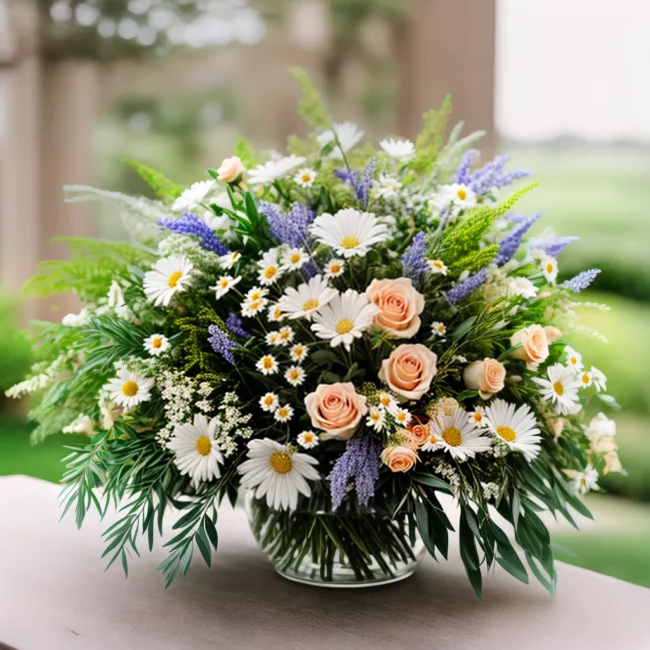 arranjo floral casamento rosas lirios