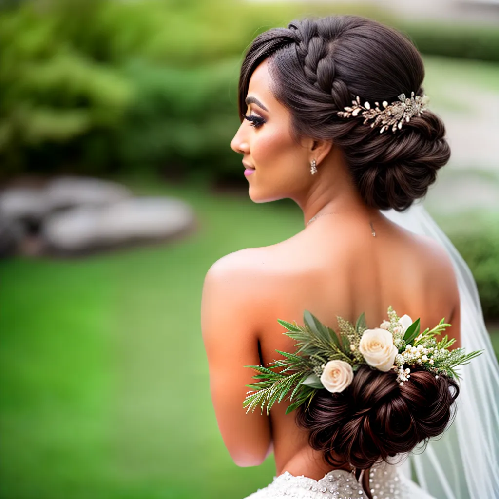 noiva penteado floral elegancia