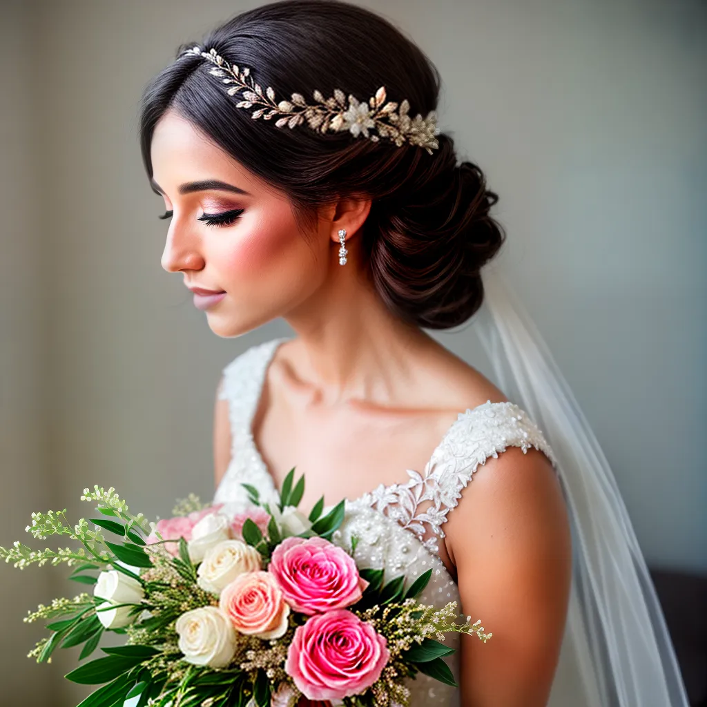 noiva flor cabelo elegante