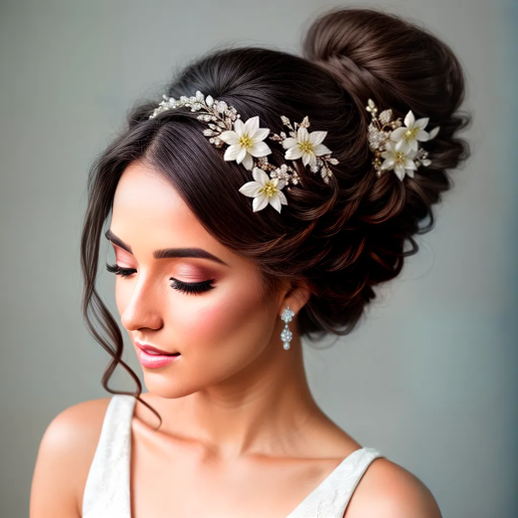 penteado noiva flores brancas 1