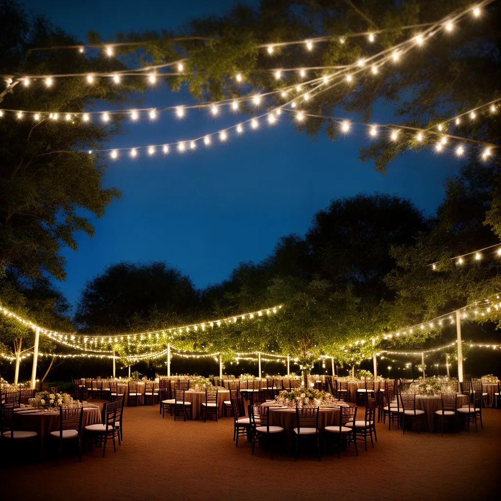 casamento ao ar livre luzes flores