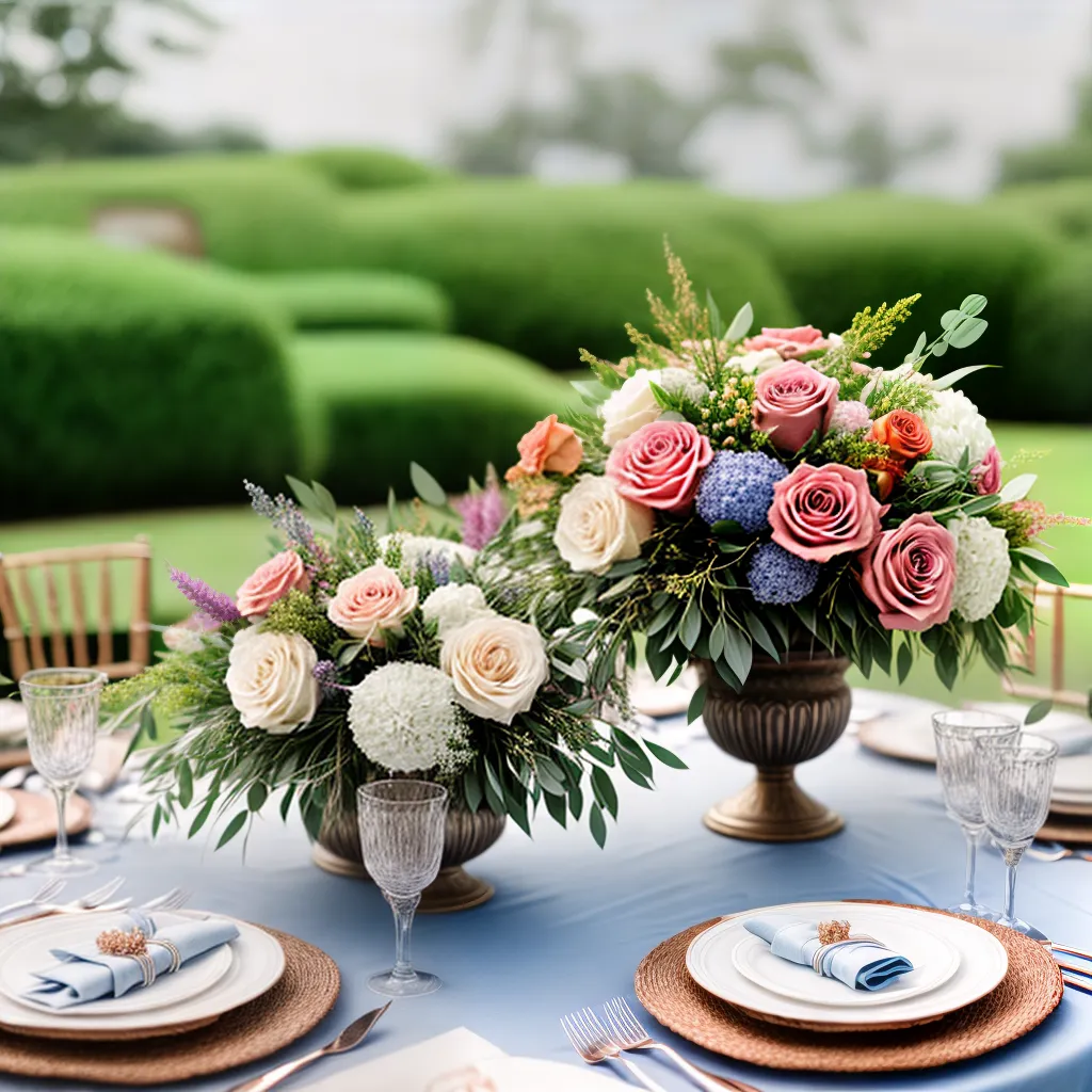 mesa casamento arranjos flores