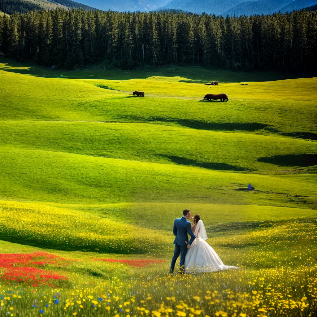 casamento montanha noivos sorrisos flores