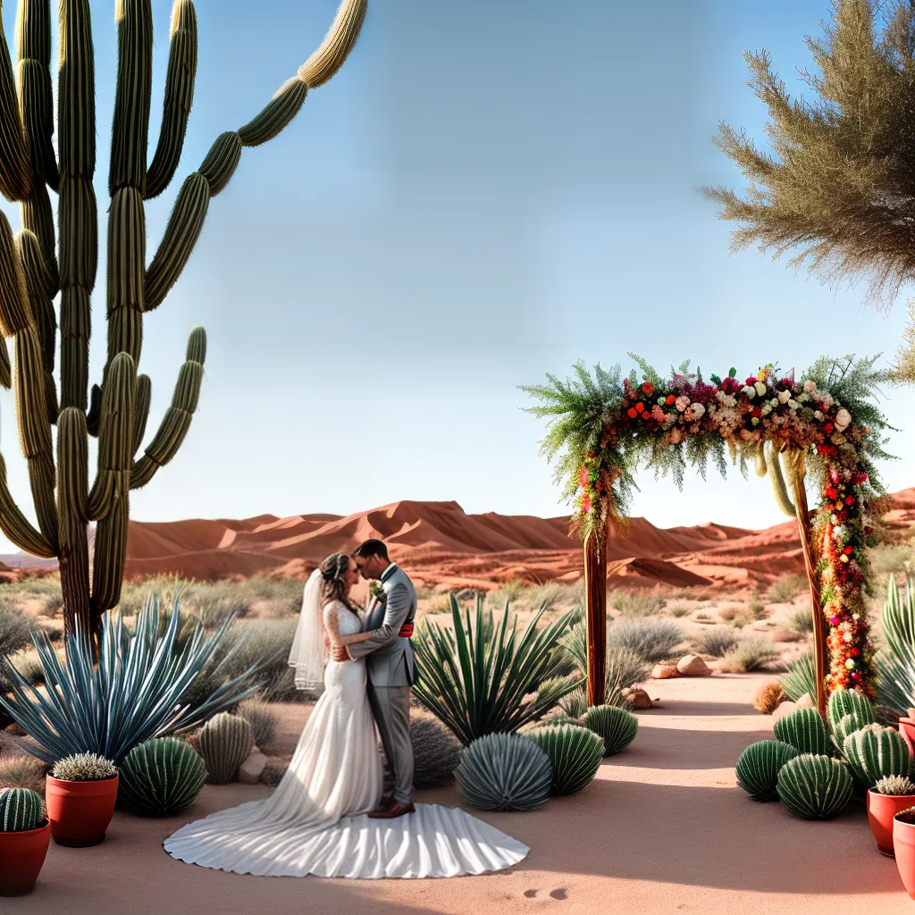 casamento deserto dunas arco suculentas