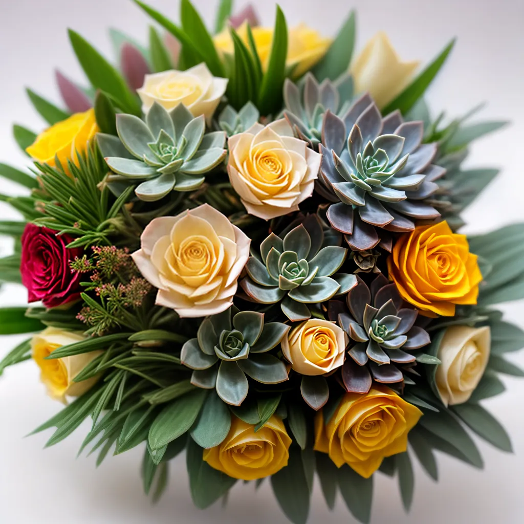 buque suculentas rosas deserto casamento