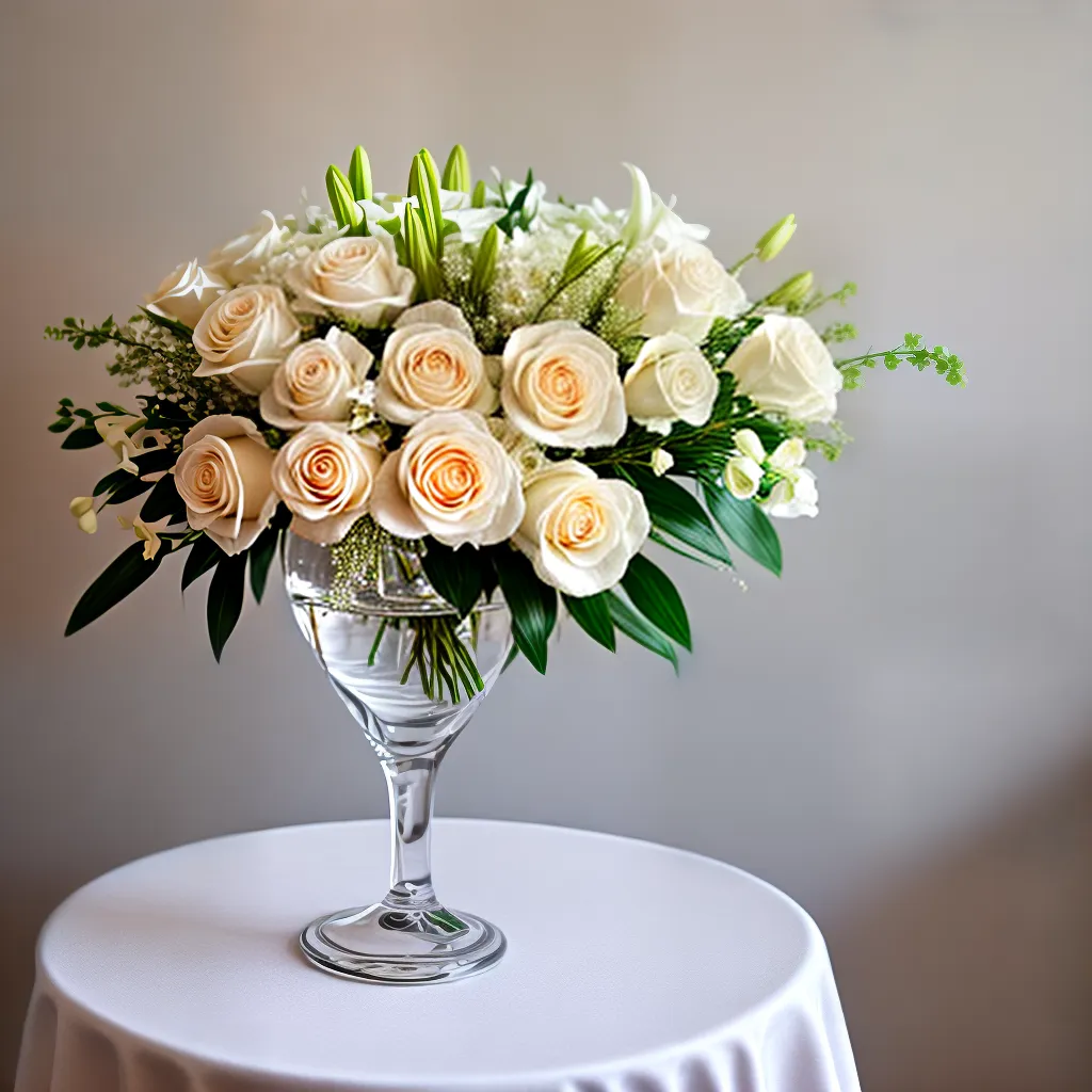 bouquet rosas brancas orquideas lirios