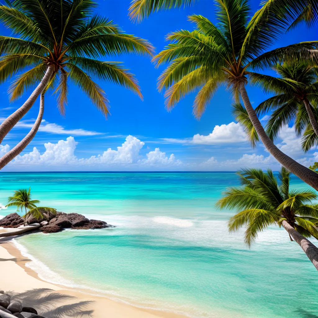 praia tropical aguas cristalinas romantico