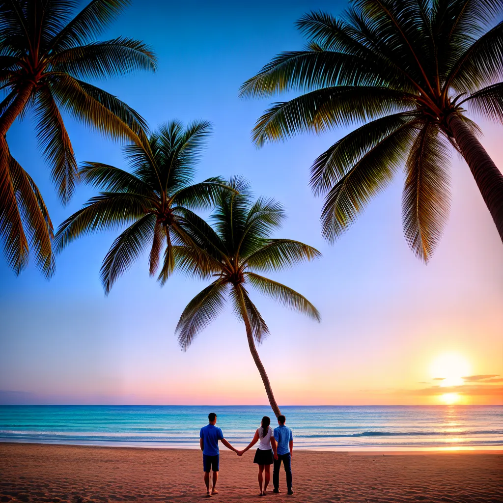 casal praia por do sol lua de mel 5