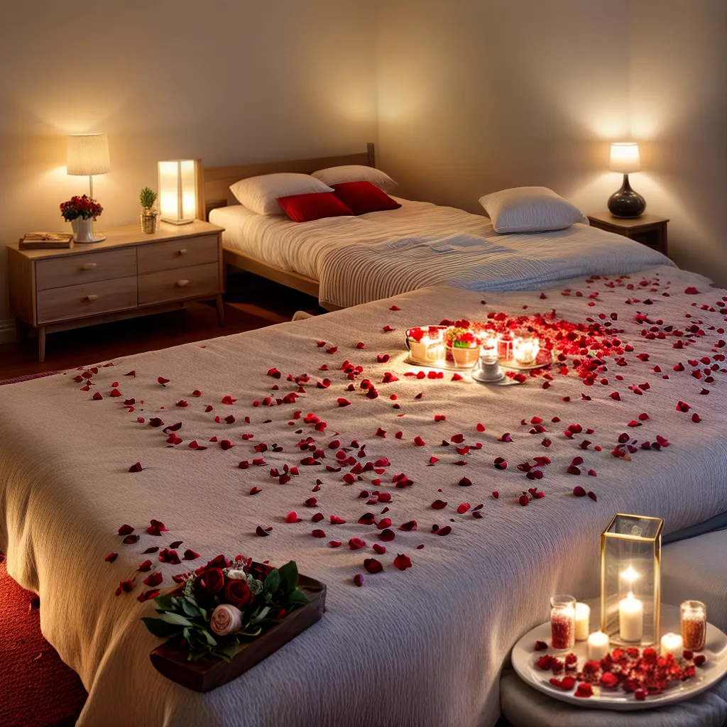 quarto romantico jantar champagne casal