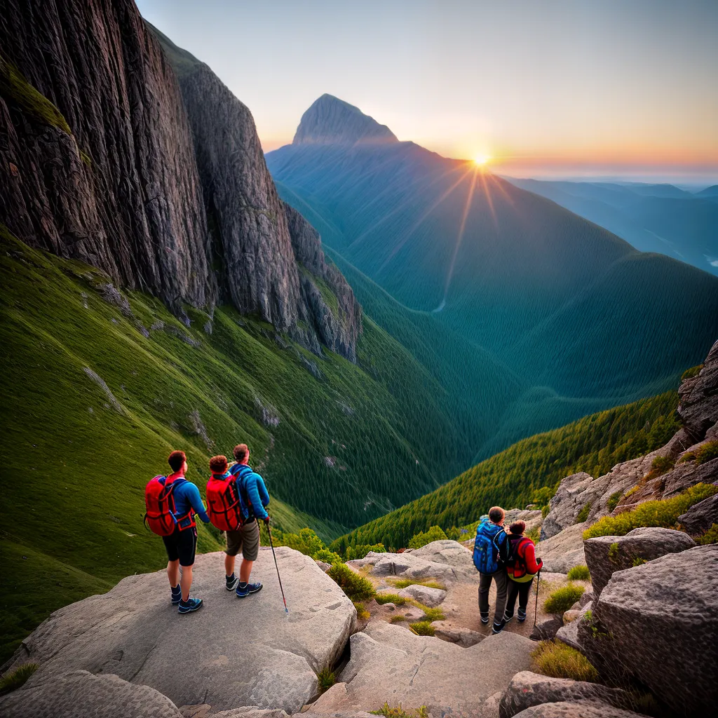 casal aventura por do sol montanhas 1