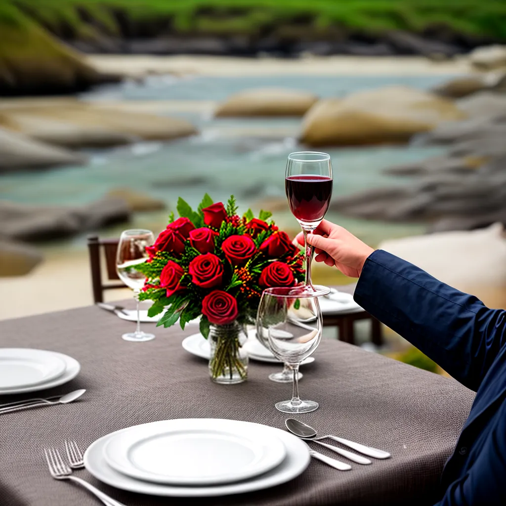 jantar romantico praia mesa rosas