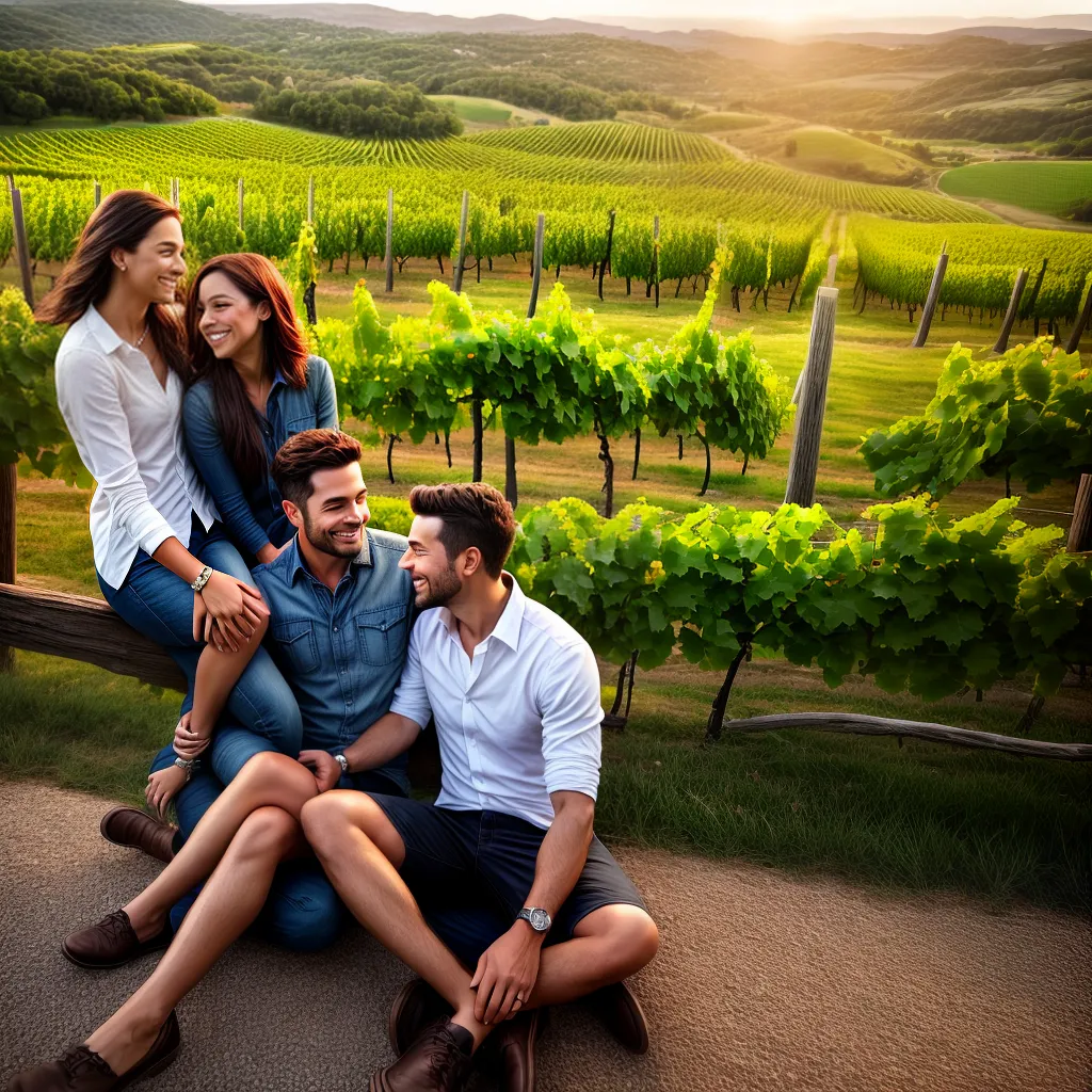 casal vinhedo sorrisos vinho por do sol