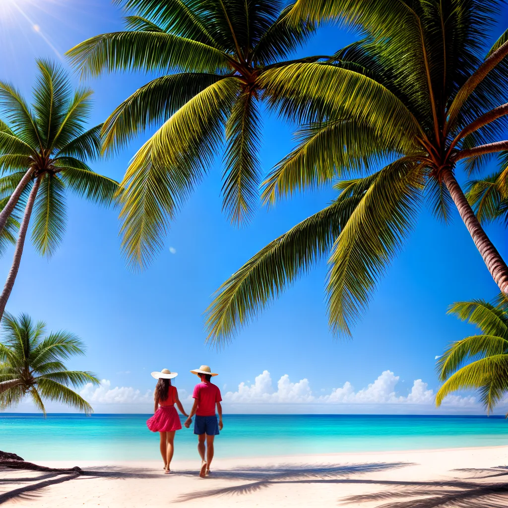 casal praia tropical sorriso romantico