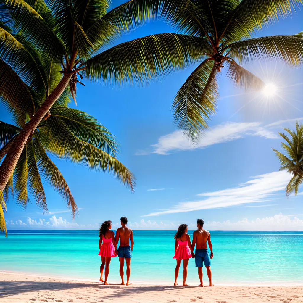 casal praia areia branca mar turquesa 1