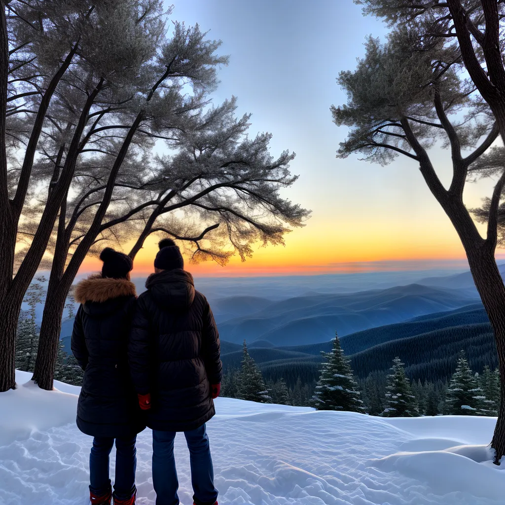 casal inverno montanha neve paisagem casal inverno montanha neve paisagem