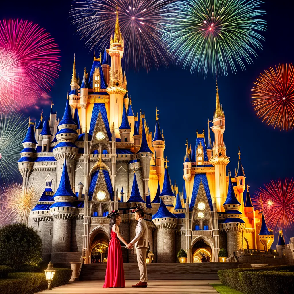 casal castelo fogos ouvido magico lua de mel
