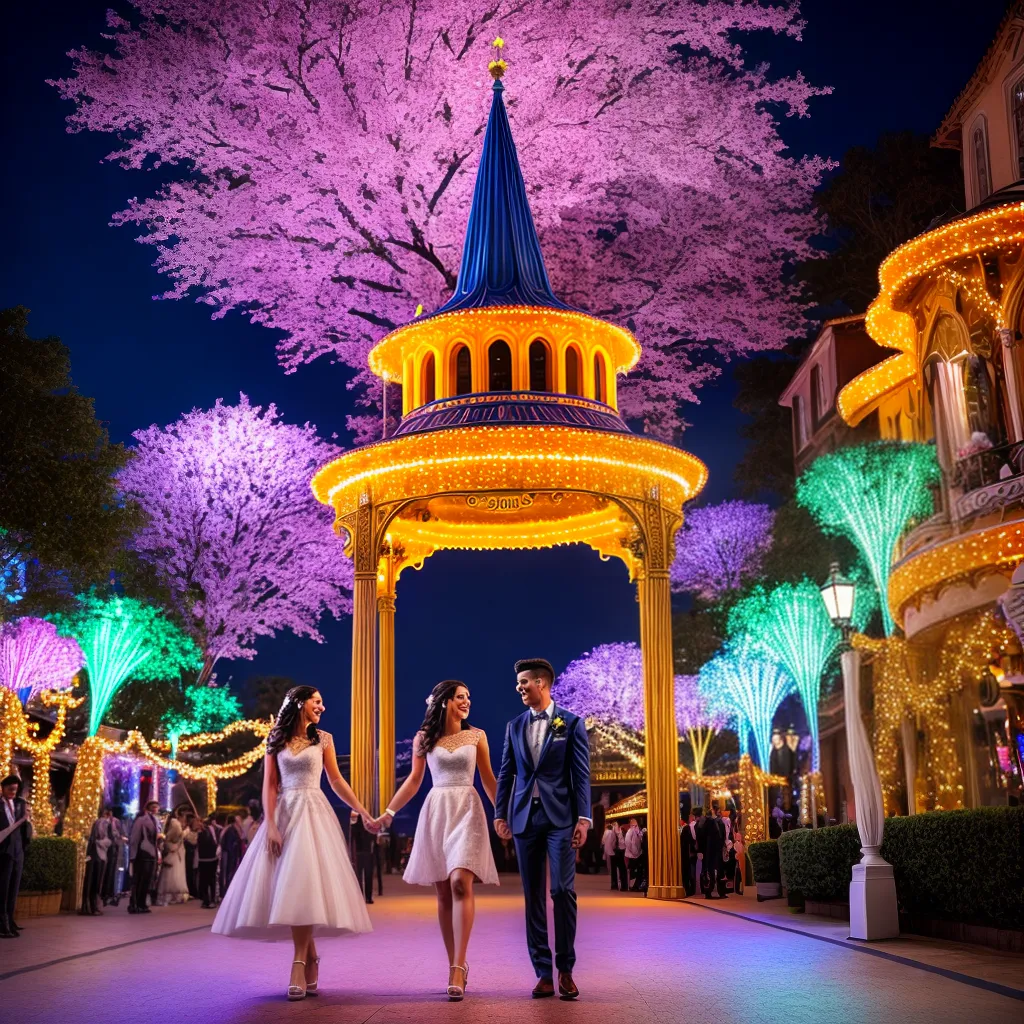 casal casamento castelo parque tematico