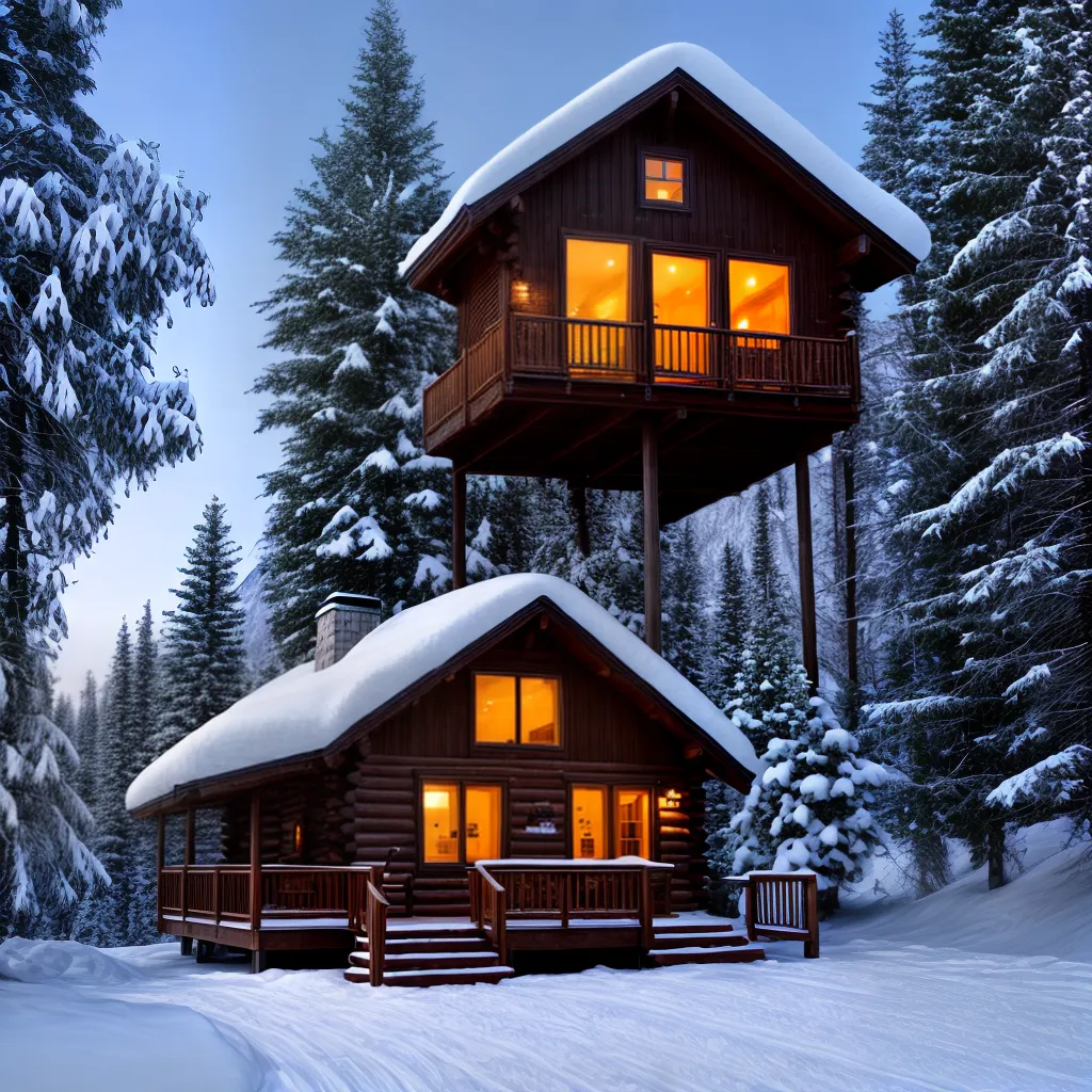 montanhas neve cabana madeira casal passeio