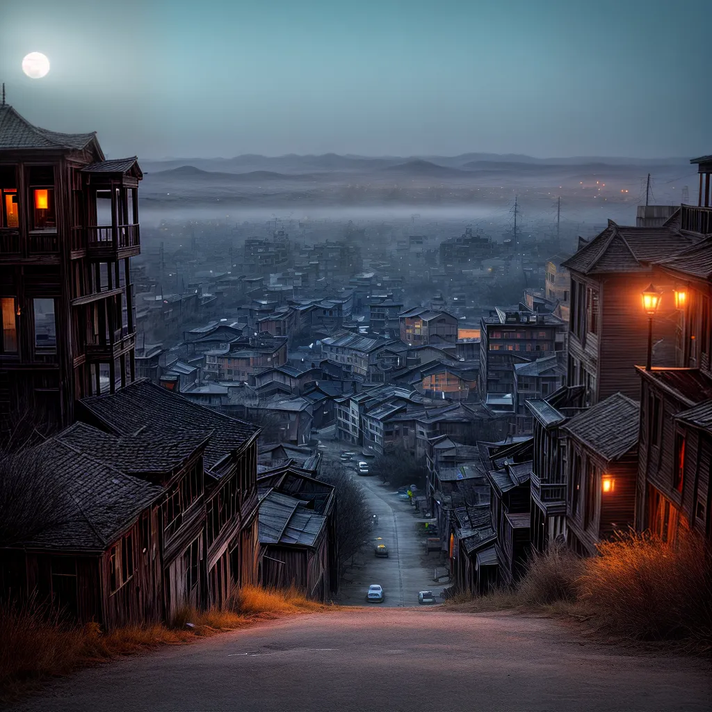 cidade abandonada crepusculo misterio lua