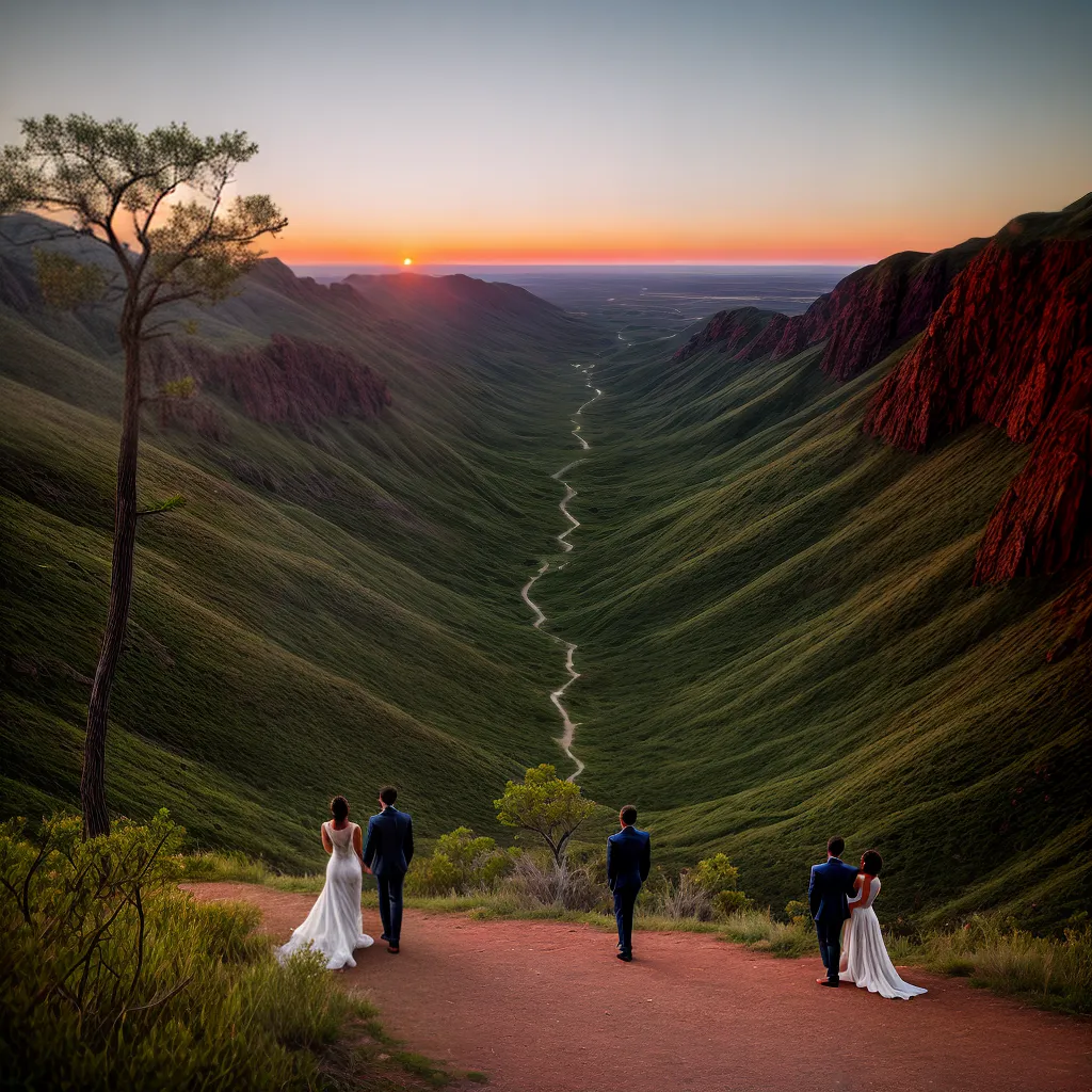 por do sol cidade fantasma casal aventura