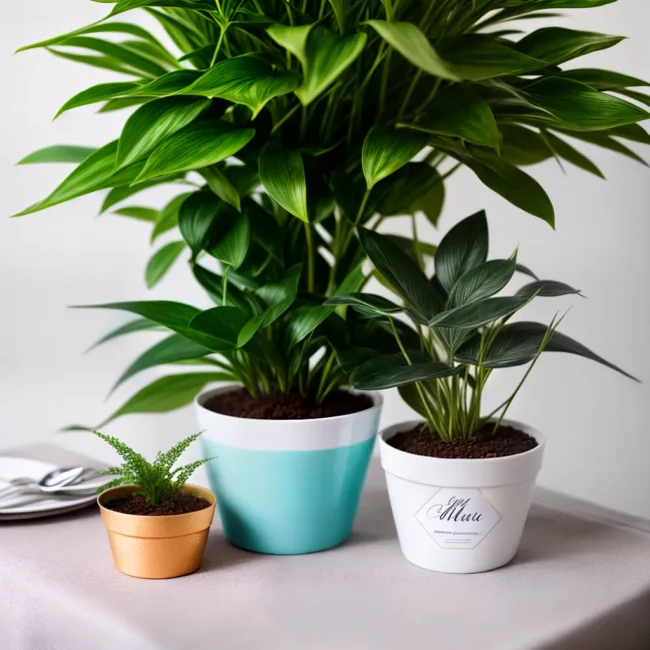mesa lembrancinhas casamento plantas embalagem