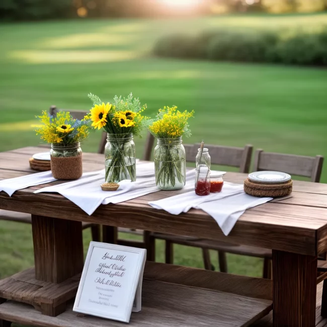 mesa rustica favores casamento diy