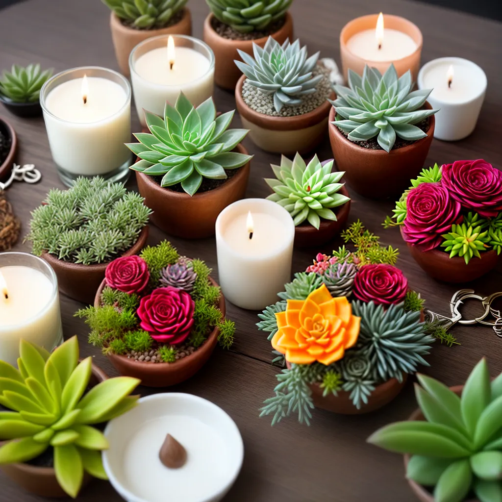 lembrancinhas casamento suculentas chaveiros velas