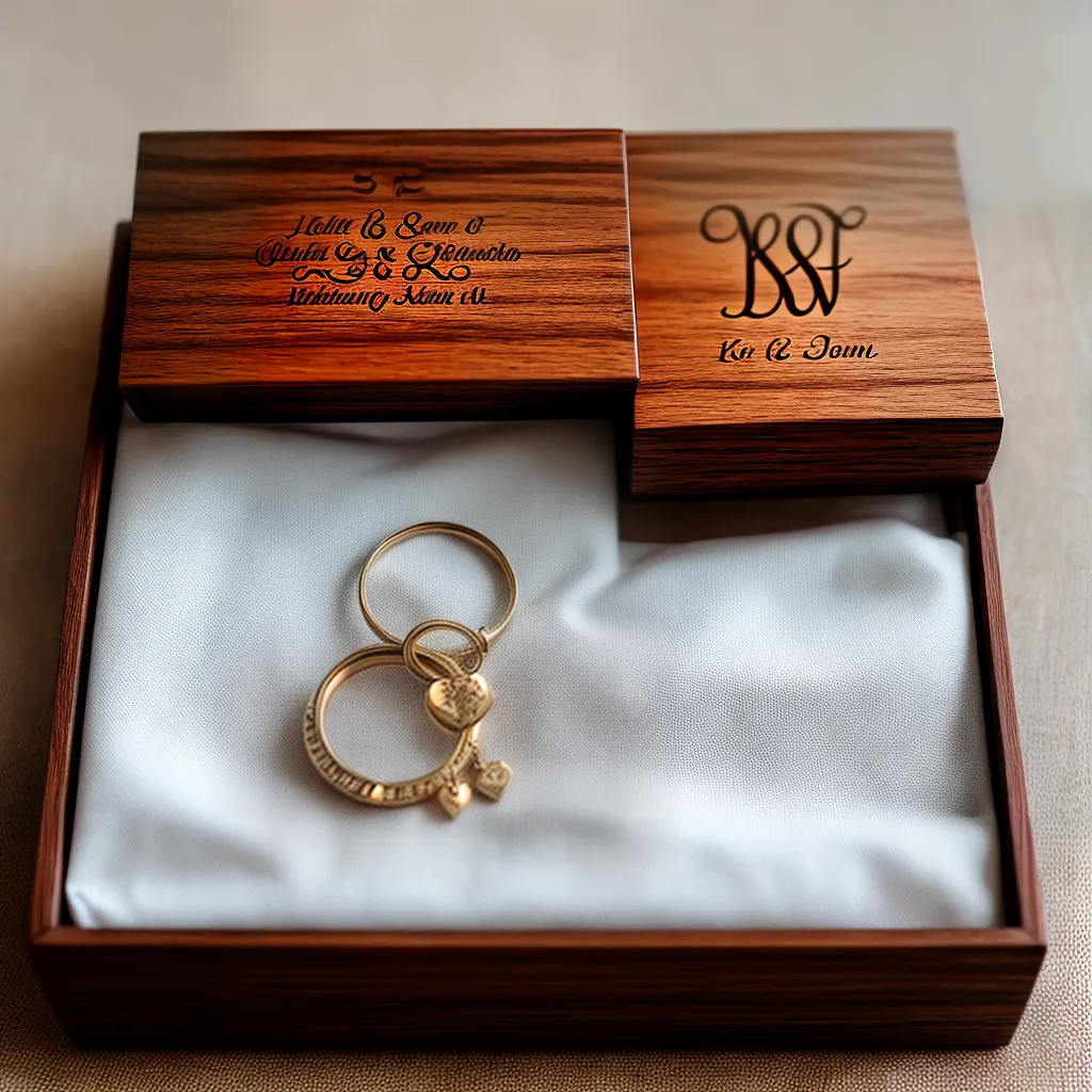 caixa madeira gravada casamento chaveiros