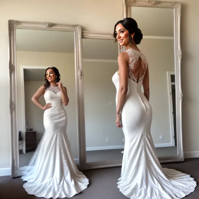 noiva vestido branco espelho felicidade 1
