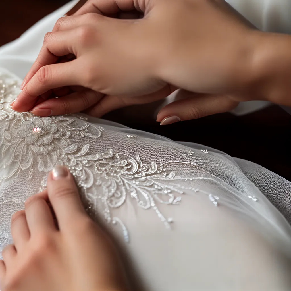 noiva mao aplique renda vestido