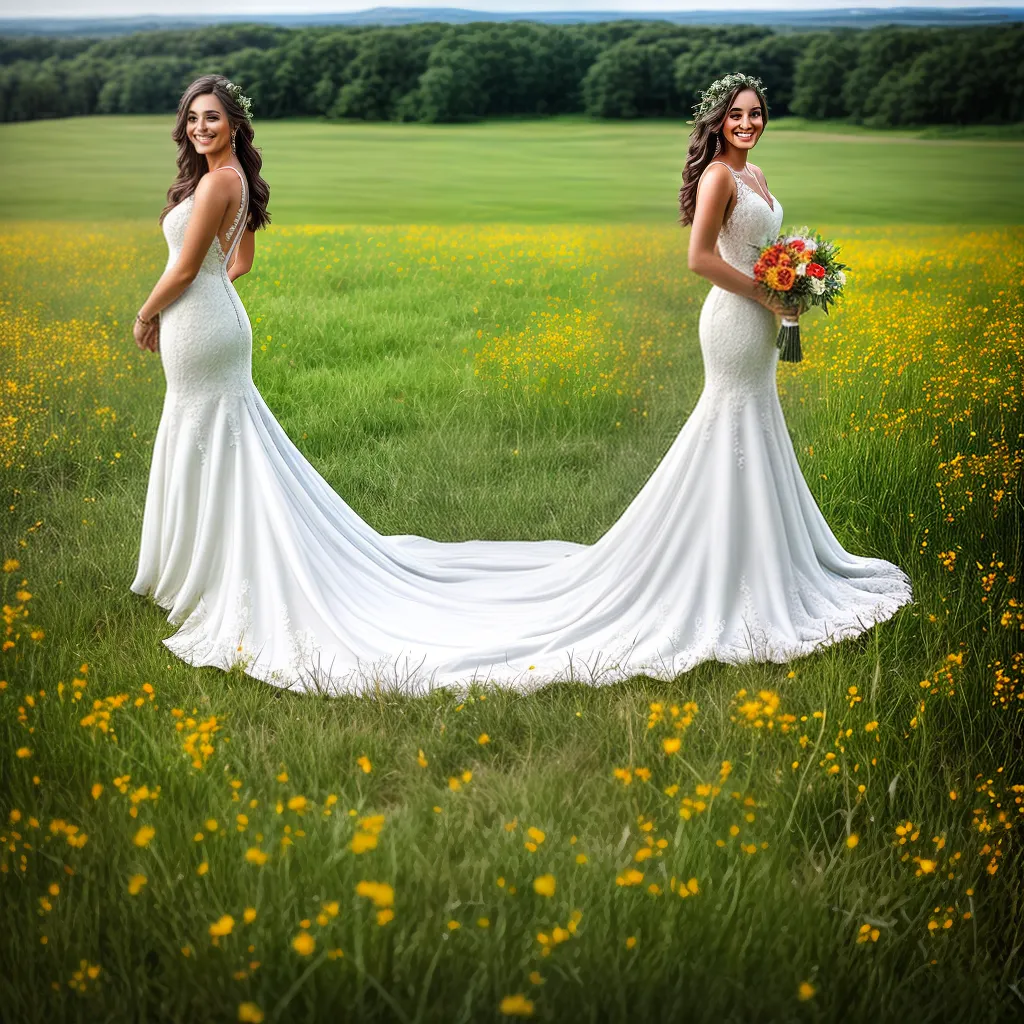 noiva campo flores vestido magico