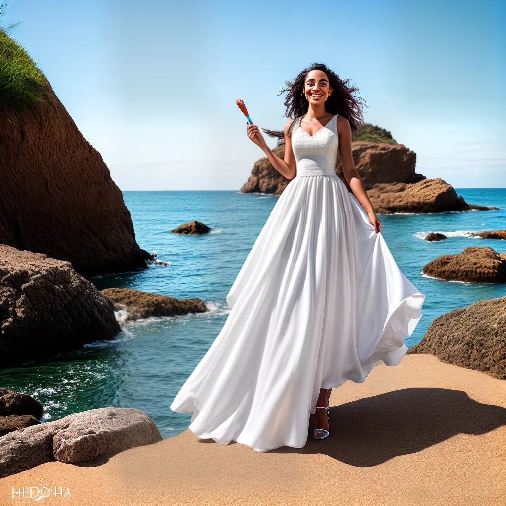 noiva praia vestido pintura cores