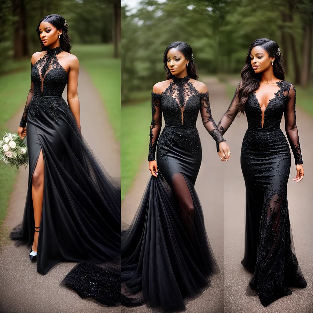 vestido casamento preto elegante unico