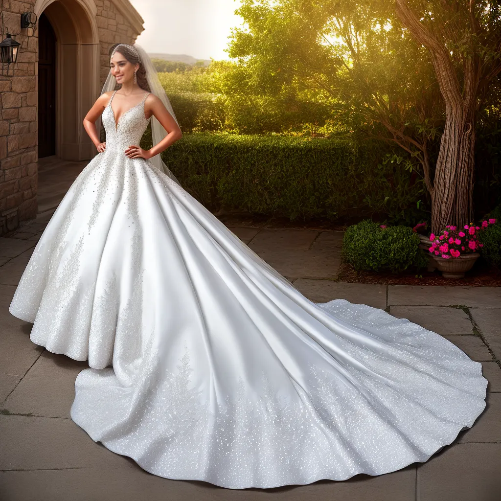noiva deslumbrante vestido brilho sorriso