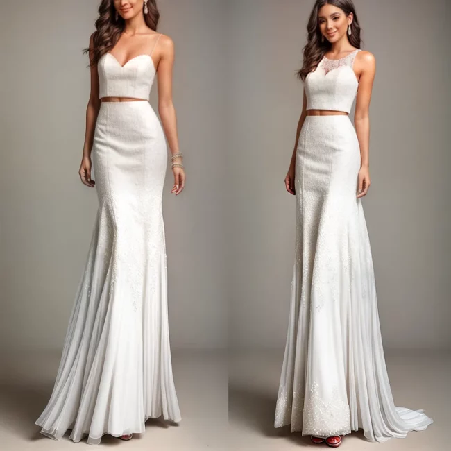 noiva vestido branco calca elegante