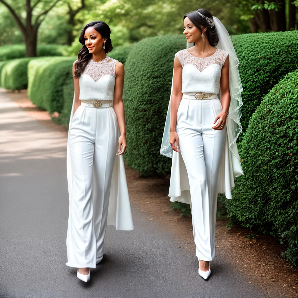 noiva pantsuit branco elegante