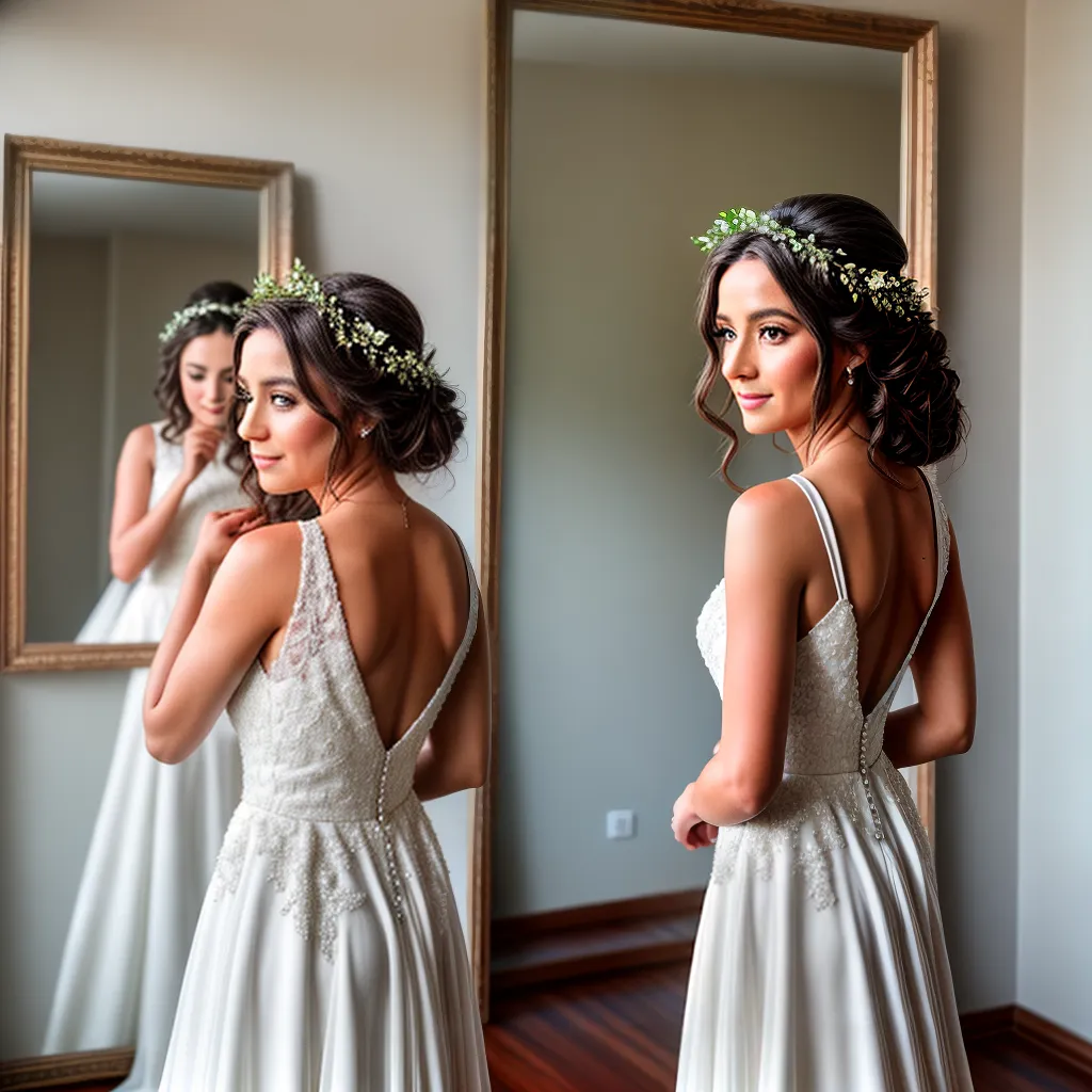 noiva espelho vestido curto flores