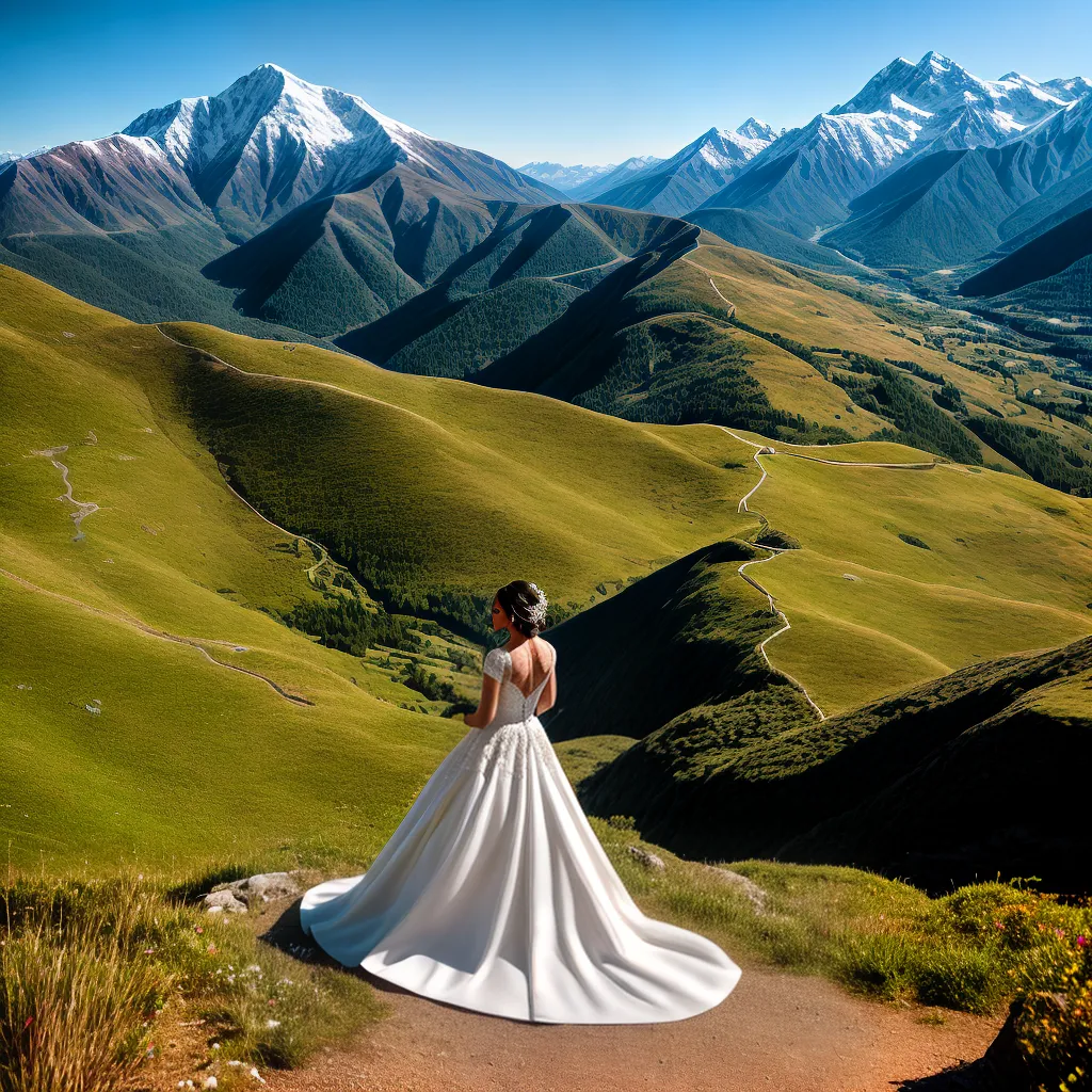 noiva pico montanha vestido casamento