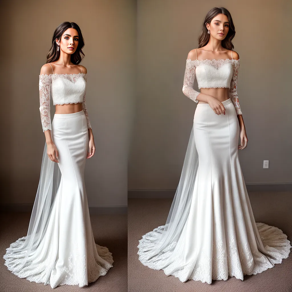 noiva vestido duas pecas lace tule