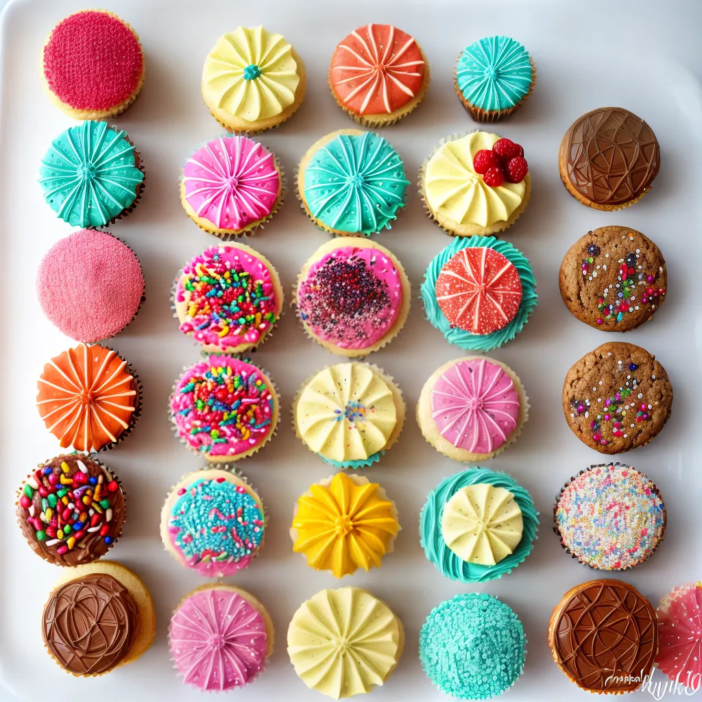 doces caseiros coloridos cupcakes biscoitos