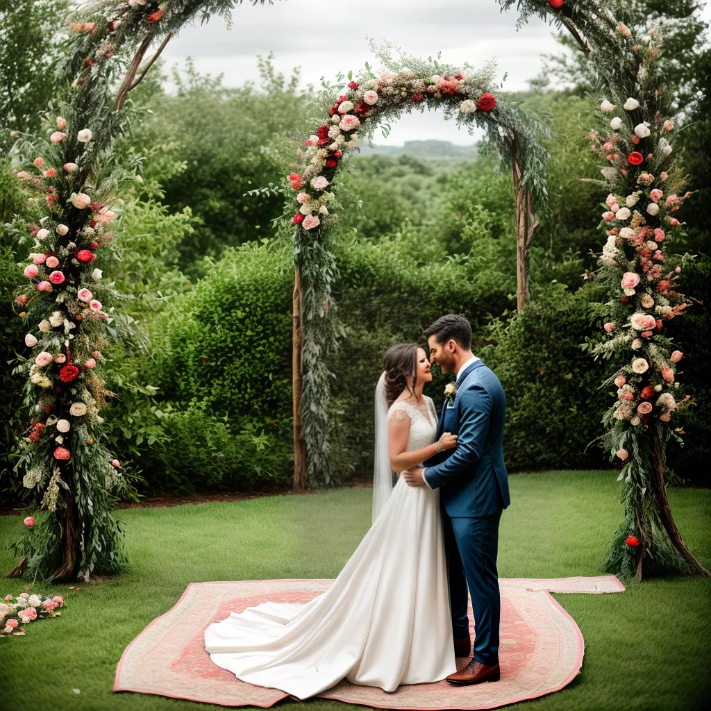 casamento ao ar livre arco flores noivos 1