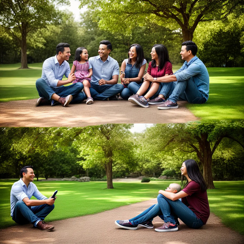 familia sorrindo conversa parque 1