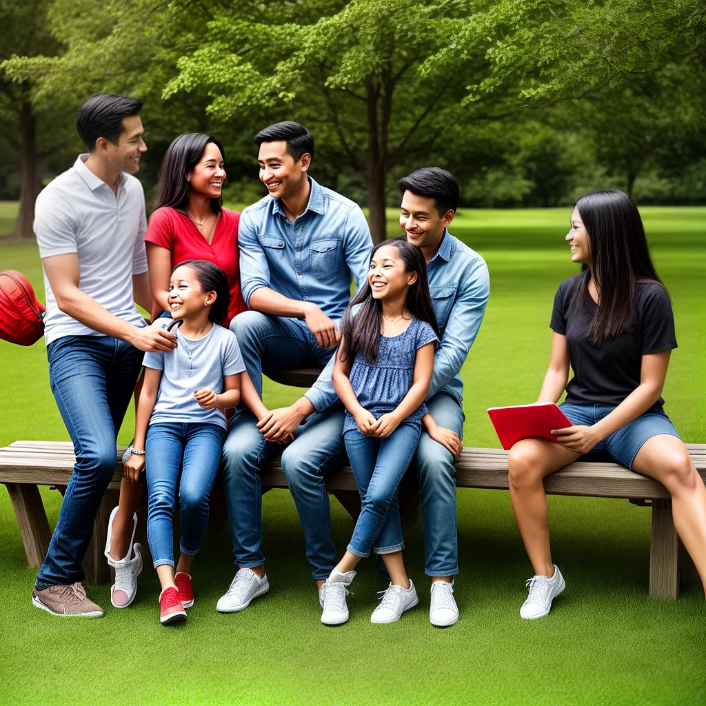 familia amigos conversa parque