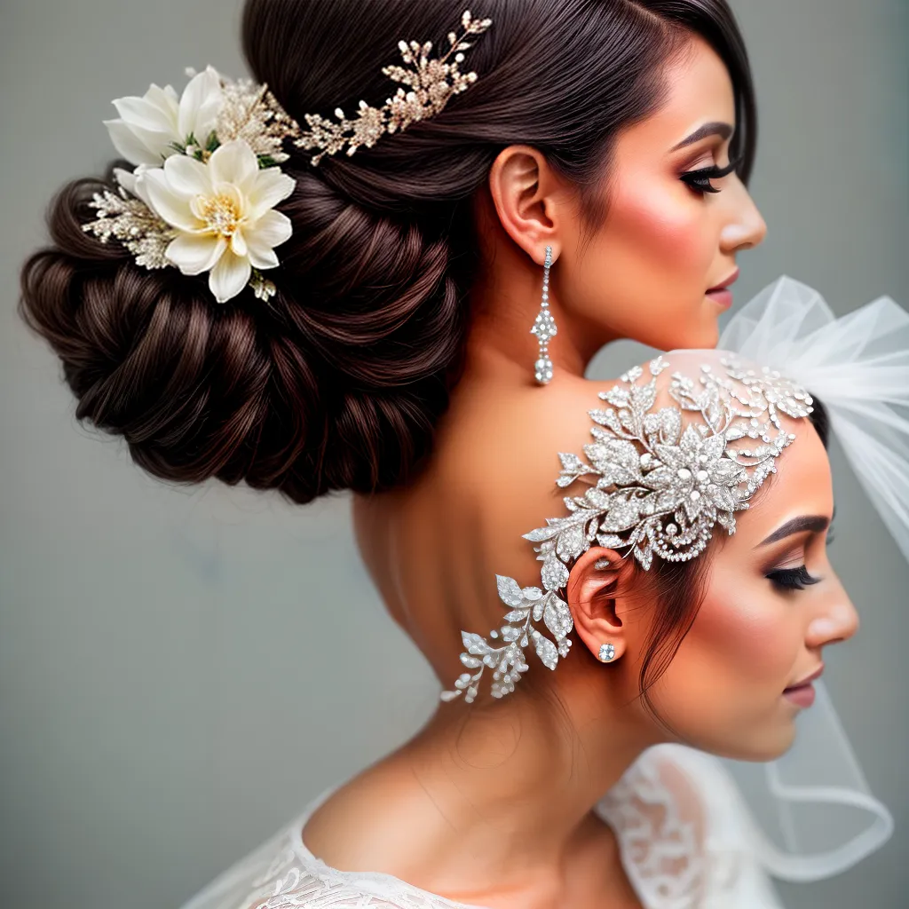 penteado noiva flores elegante